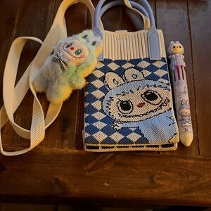cute Labubu crossbody bag or phone bag, plush Labubu, multi ink Labubu pen!